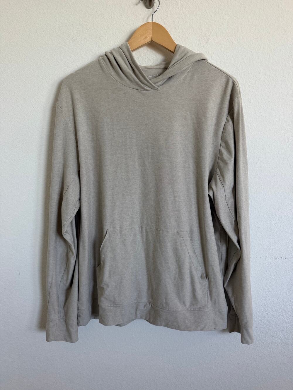 Outdoor Voices Womens Tan Gray Soft Stretchy Hoodie Size XL